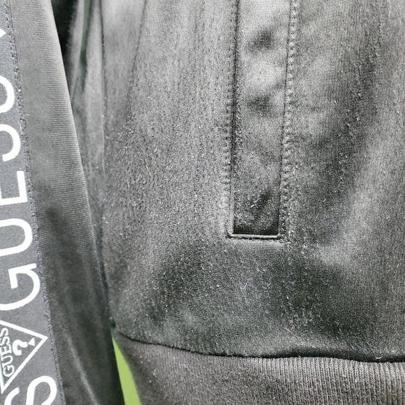 Guess Black Satin Logo Stripe Track Jacket - Picture 8 of 9